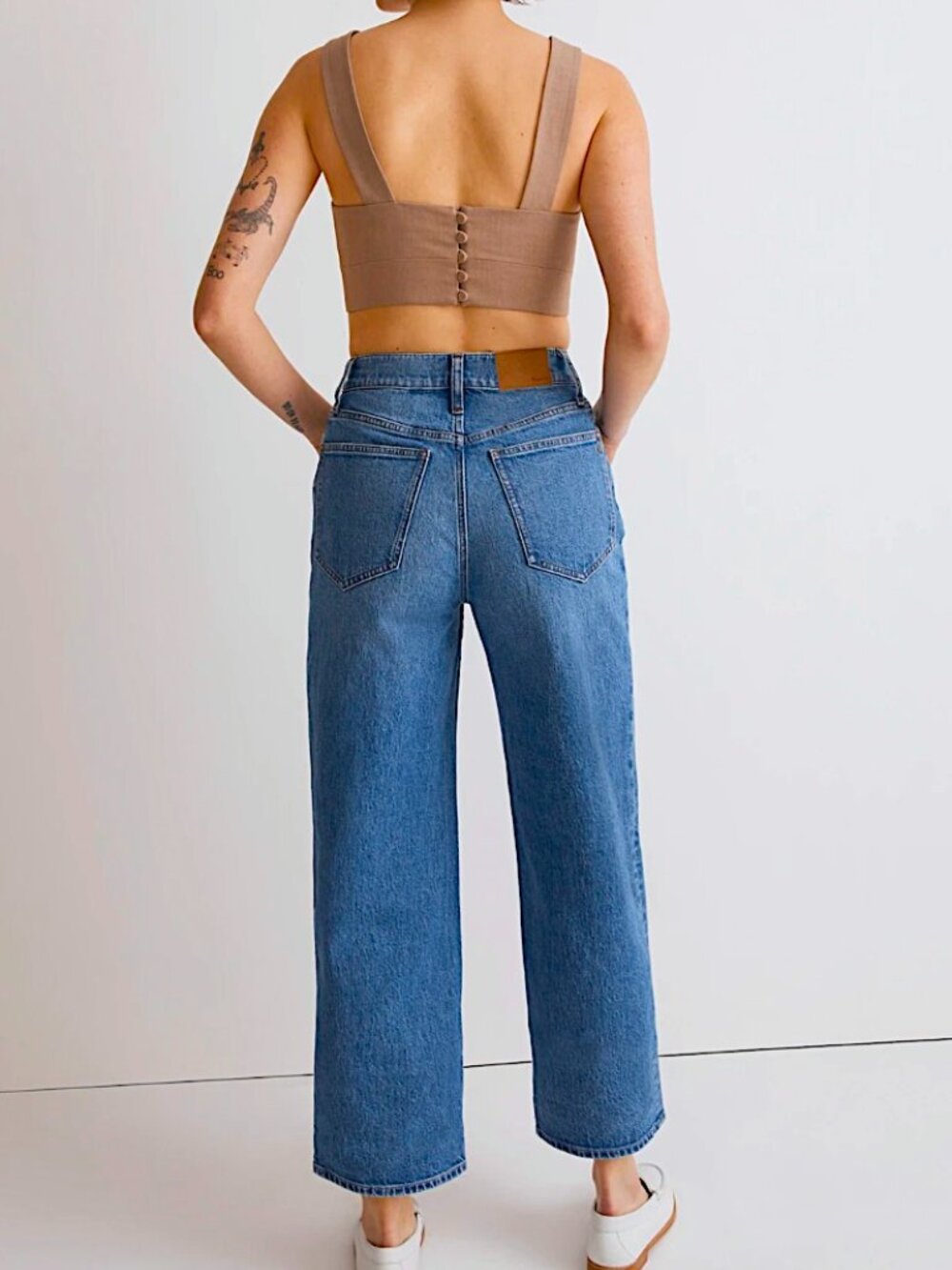 MADEWELL The Perfect Vintage Wide-Leg Crop Jeans Size 27P Blue - Picture 2 of 14
